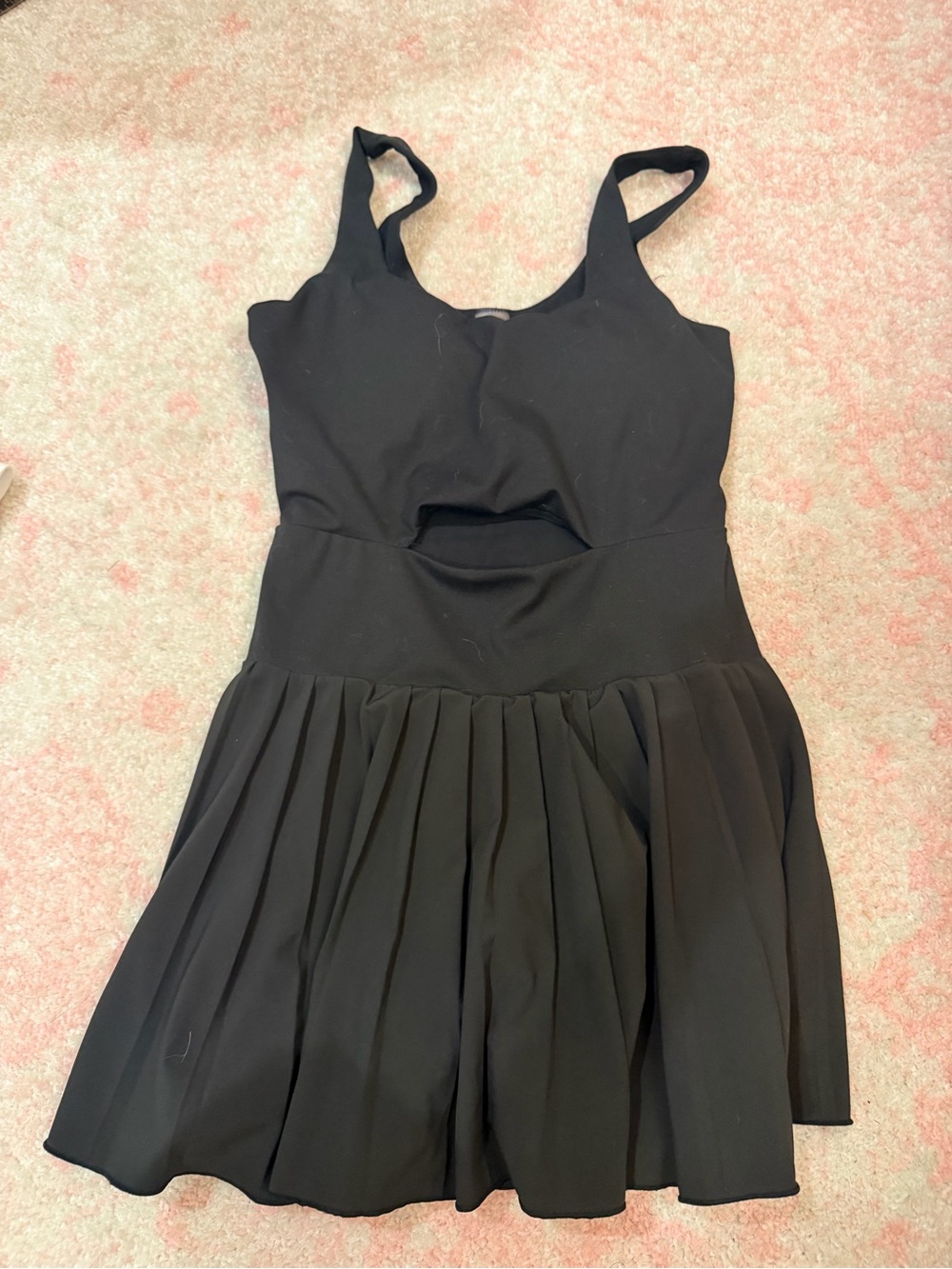 Black Sleeveless Cutout Skater Dress